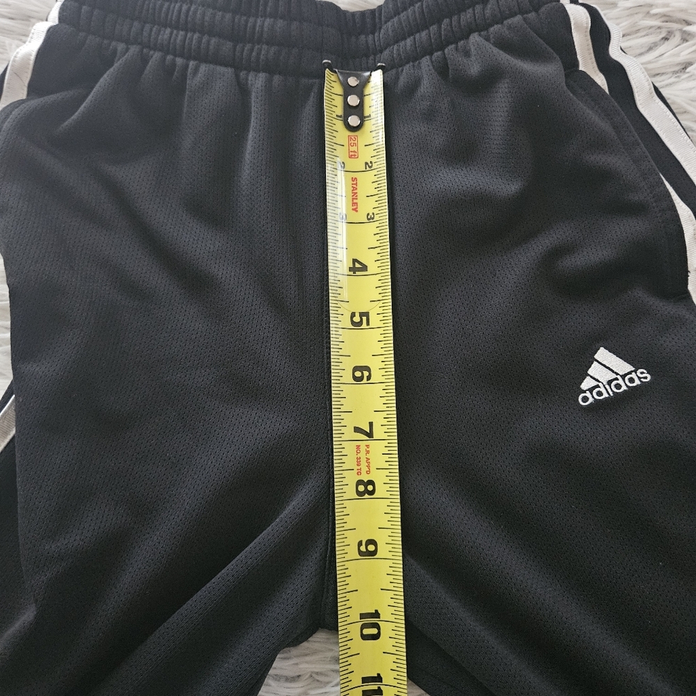 Vintage Adidas Kids Black Track Pants Boys Unisex Small Wide Leg Drawstring - Picture 11 of 12